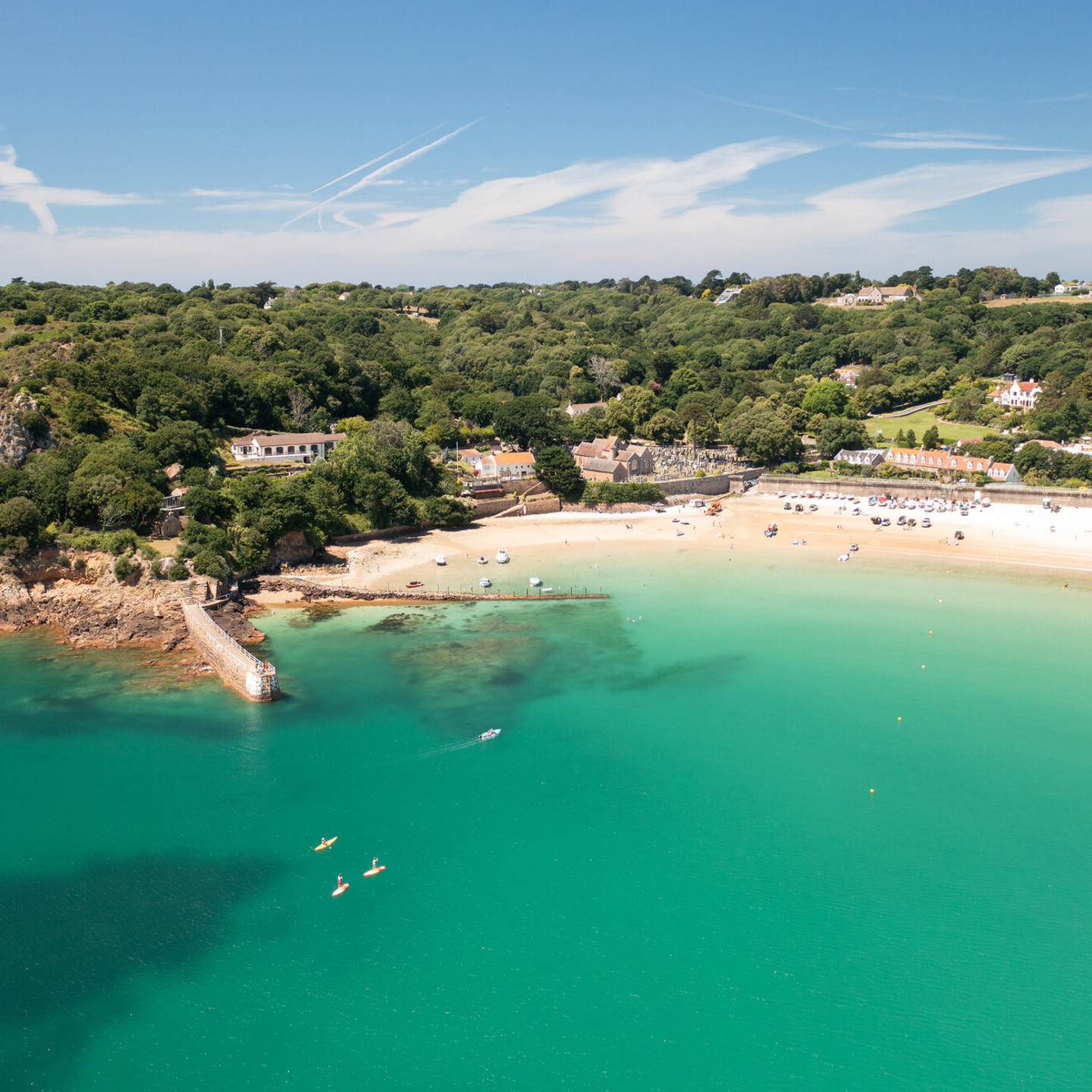 Aerial view of St. Brelade’s Bay