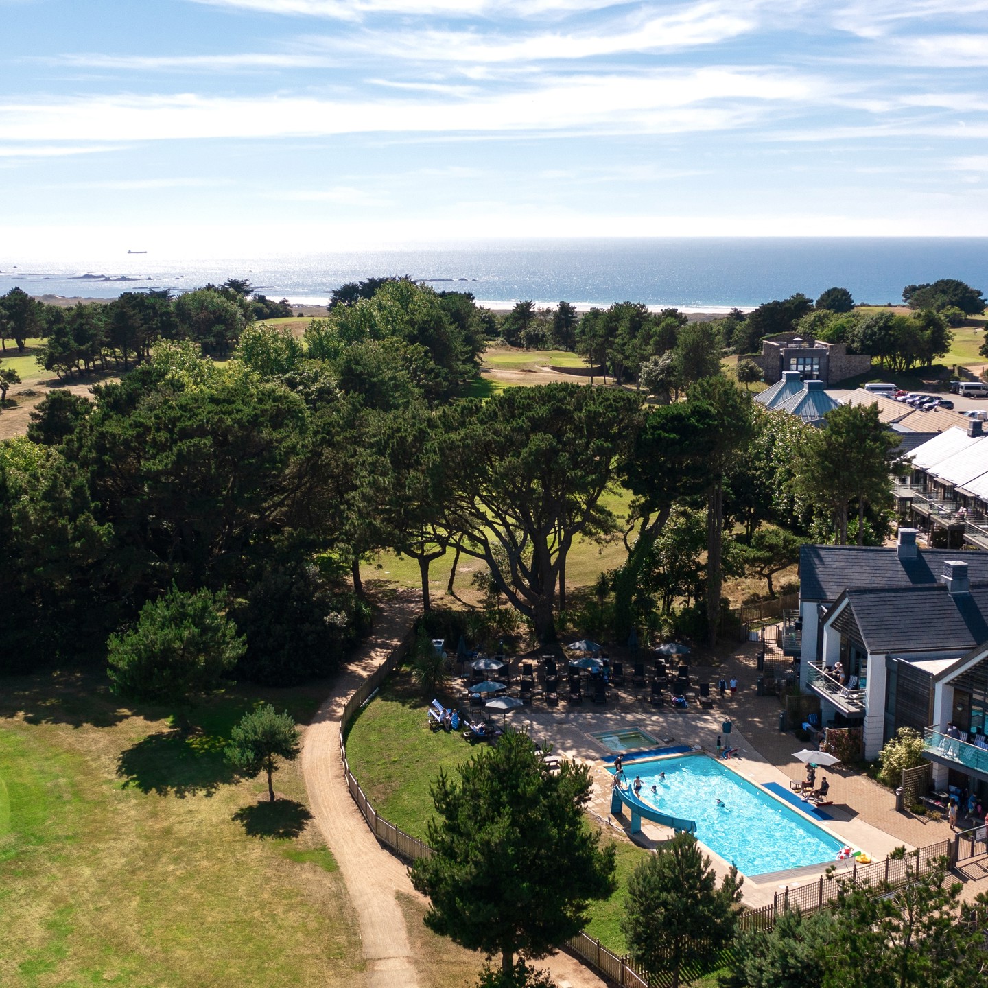 Shot over our outdoor swimming pool