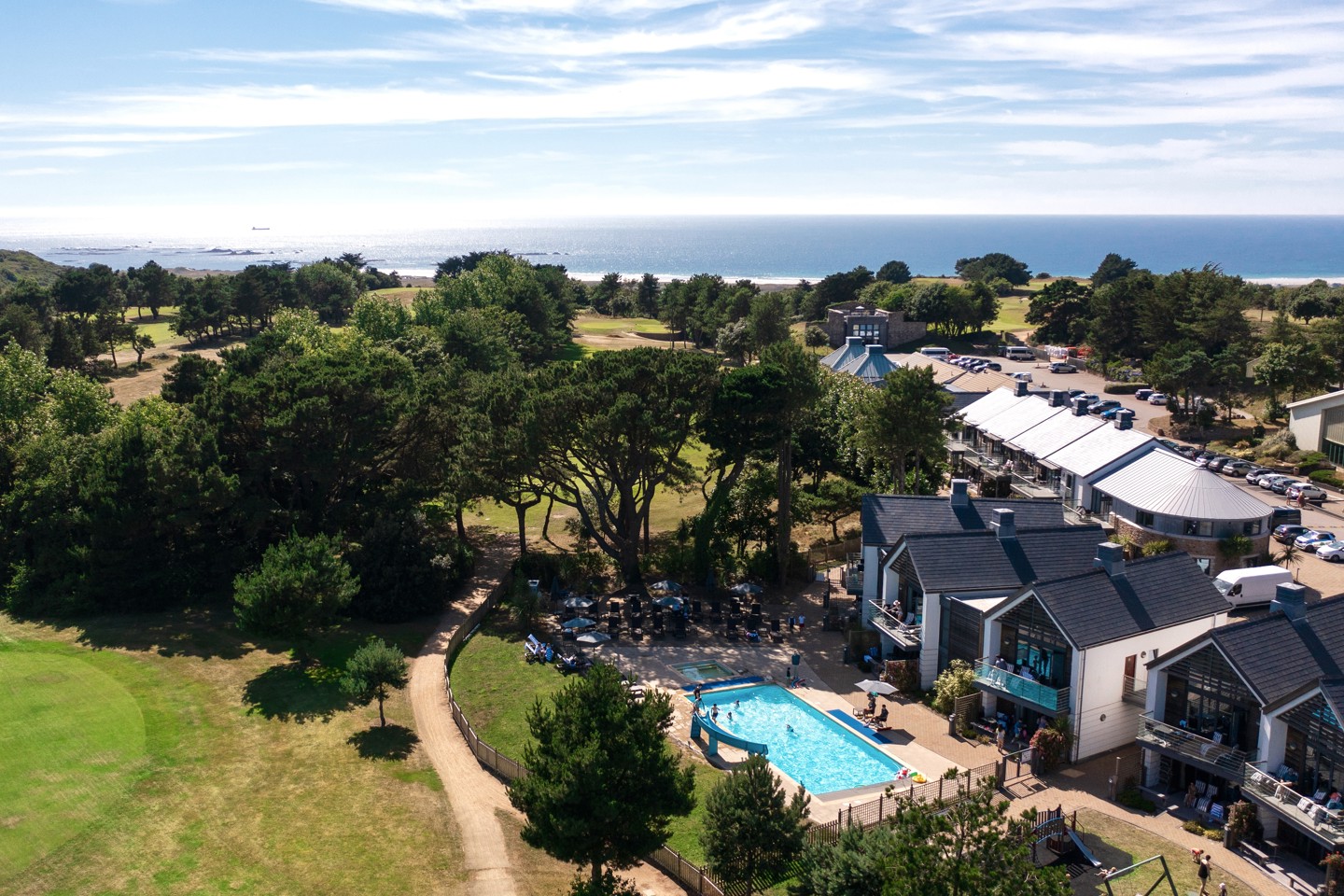 Shot over our outdoor swimming pool