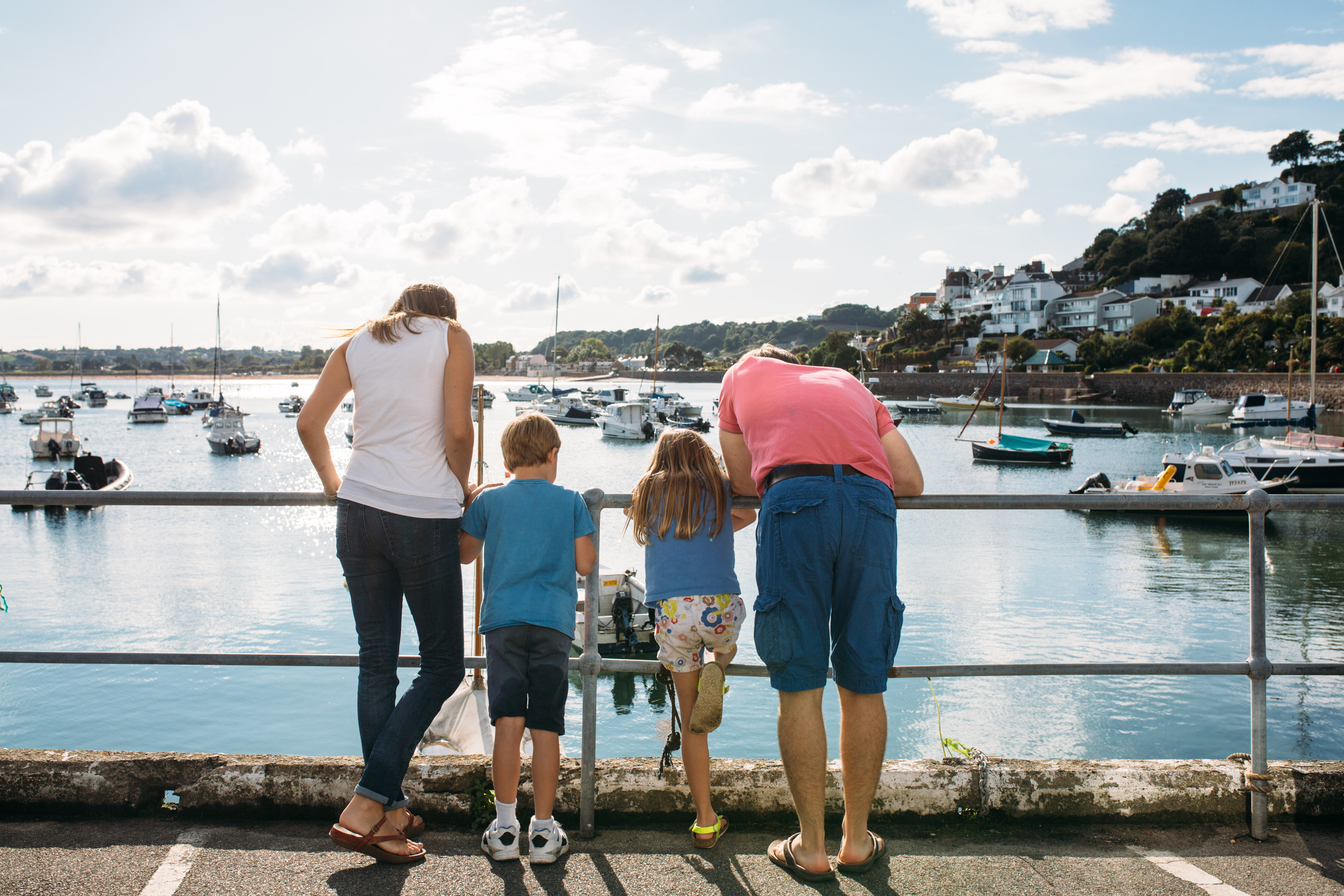 Family looking out at sea