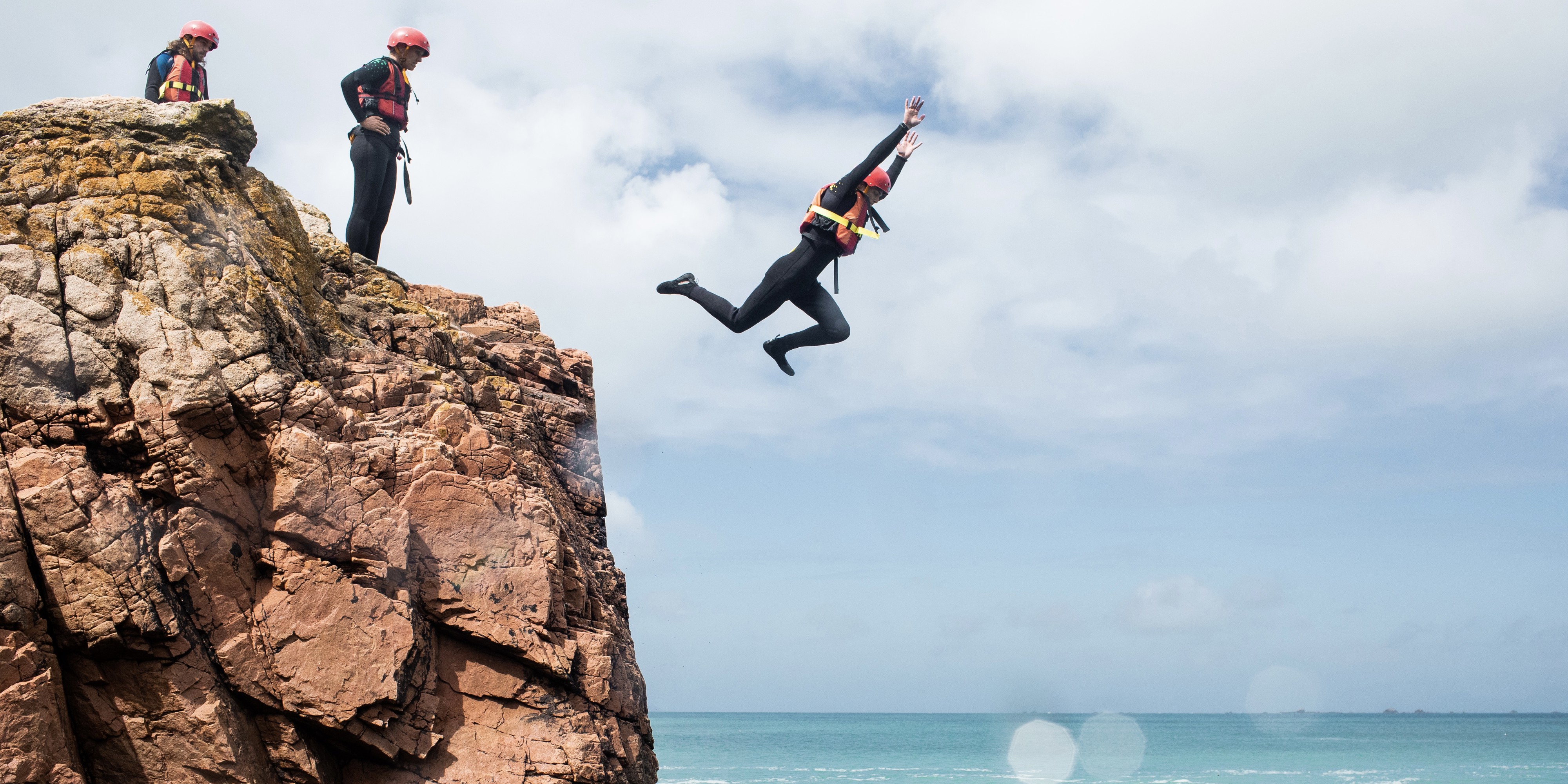 Jumping off rocks on North side of Jersey
