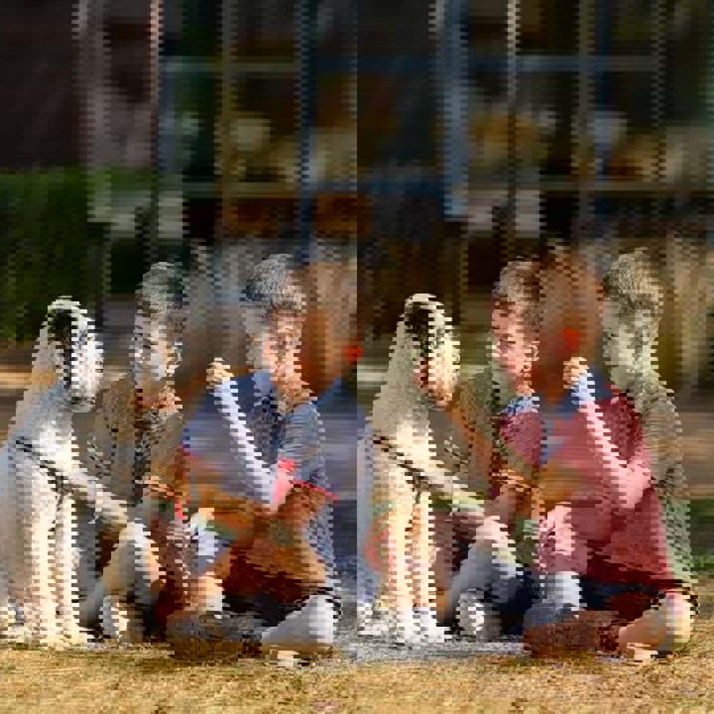 Kids with their dog